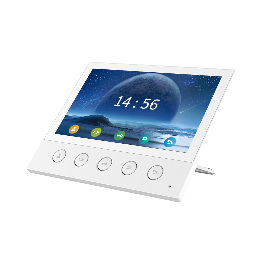 Monitor IP/SIP para interior, Wi-Fi, pantalla táctil de 7, audio de 2 vías, PoE, 8 interfaces de entrada de alarma. - Image 1